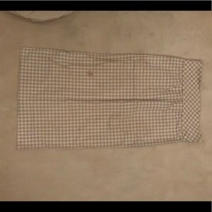 Pottery Barn King Size Beige Check Patterned Cotton Pillowcase